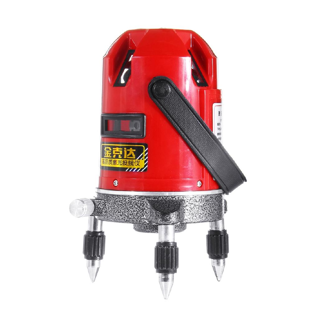 AC 220v 5 Linii 6 Punktów 4V1H Linia Krzyżowa Czerwony Wstrząsoodporny Automatyczny Samopoziomujący Poziomnica Laserowa Miernik Zestaw Wysoka Jakość