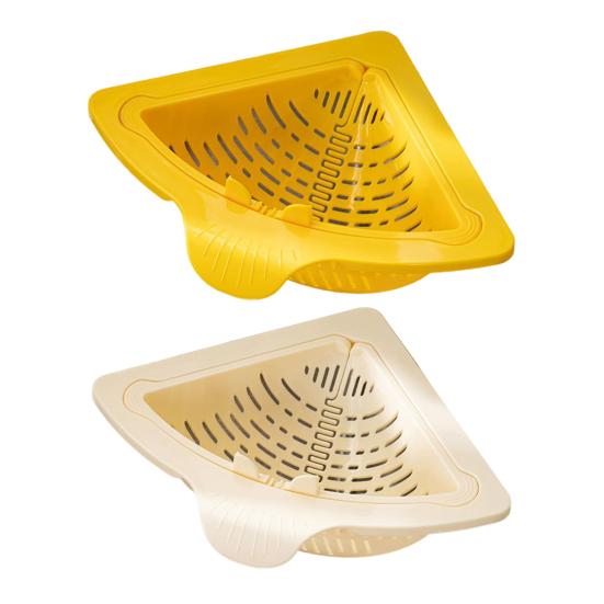 2Pcs Magnetic Suction Sink Strainer Triangular Corner Rack with Drain Hole Food Drain Basket Sponge Storage Rack
