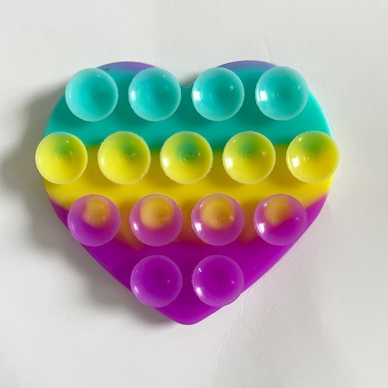 1pcs Heart Suction Cup Phone Mount Sticky Mobile Phone Stand Strong Grip Holder Silicone Double-Sided Phone Case for Selfies