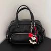 Cute Hand-stitched Schnauzer Keychain Baseball Tennis Leather Bag Pendants Handmade Bag Charm Gifts