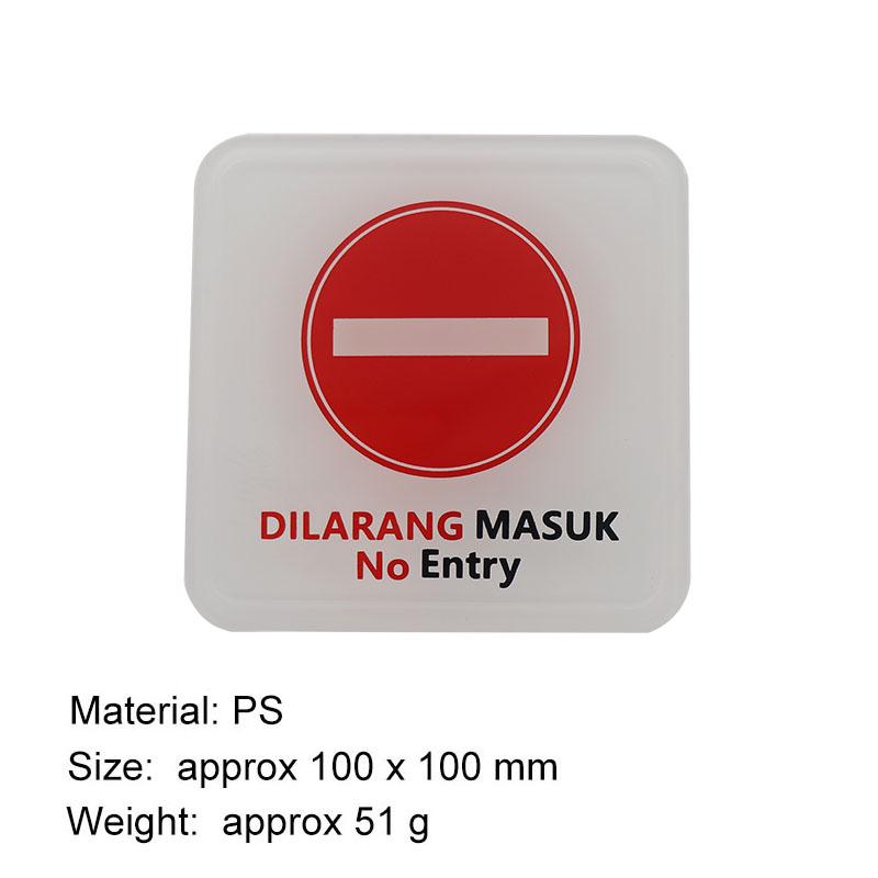 

DILARANG MASUK No Entry Signs Indicator Plaque Signage Acrylic Signs Plate Sticker Public Place Wall Stickers for Hotel Shoppe big