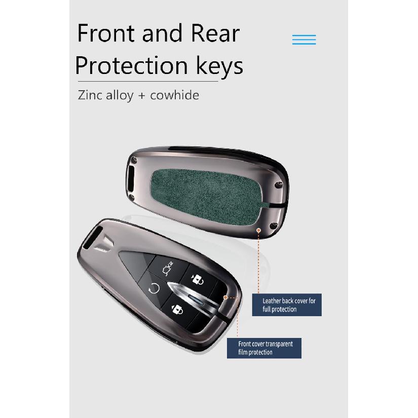Leather Metal Car Key Fob Cover Case Fit for Changan CS35PLUS CS55PLUS CS75PLUS CS75 Eado UNI-T UNIK Oushang X5 X7 EV 2022 2023 Keychain Key Shell