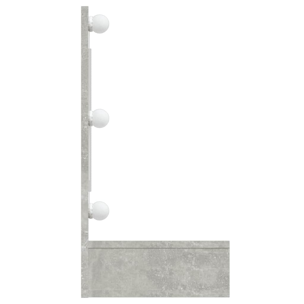 Vidaxl Szafka Z Lustrem I Oświetleniem Led, Szary Beton, 90X31,5X62 Cm