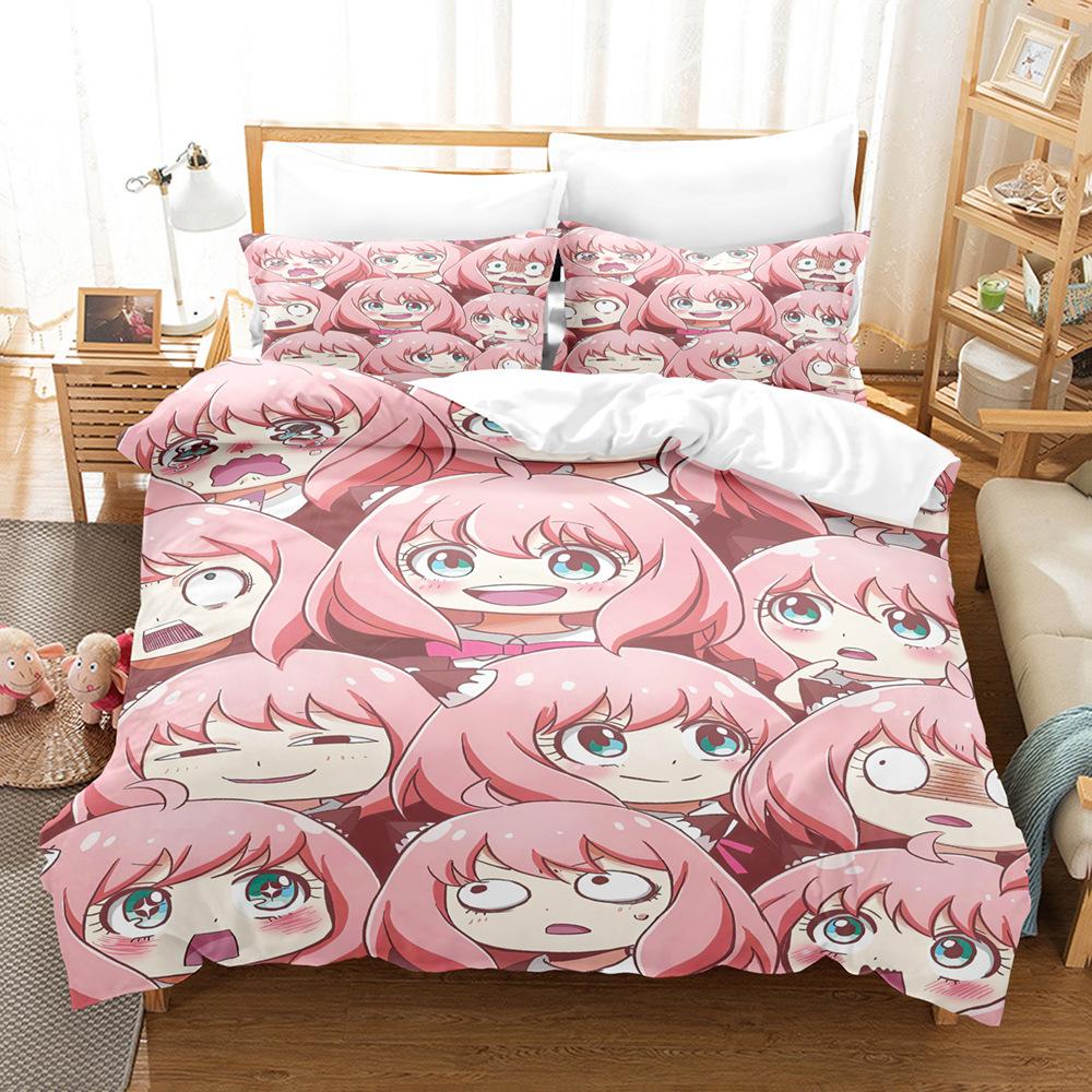 Anime 3D Digital Printing Bedding Four-Piece Set Three-Piece Spy Play House Sheets Quilt