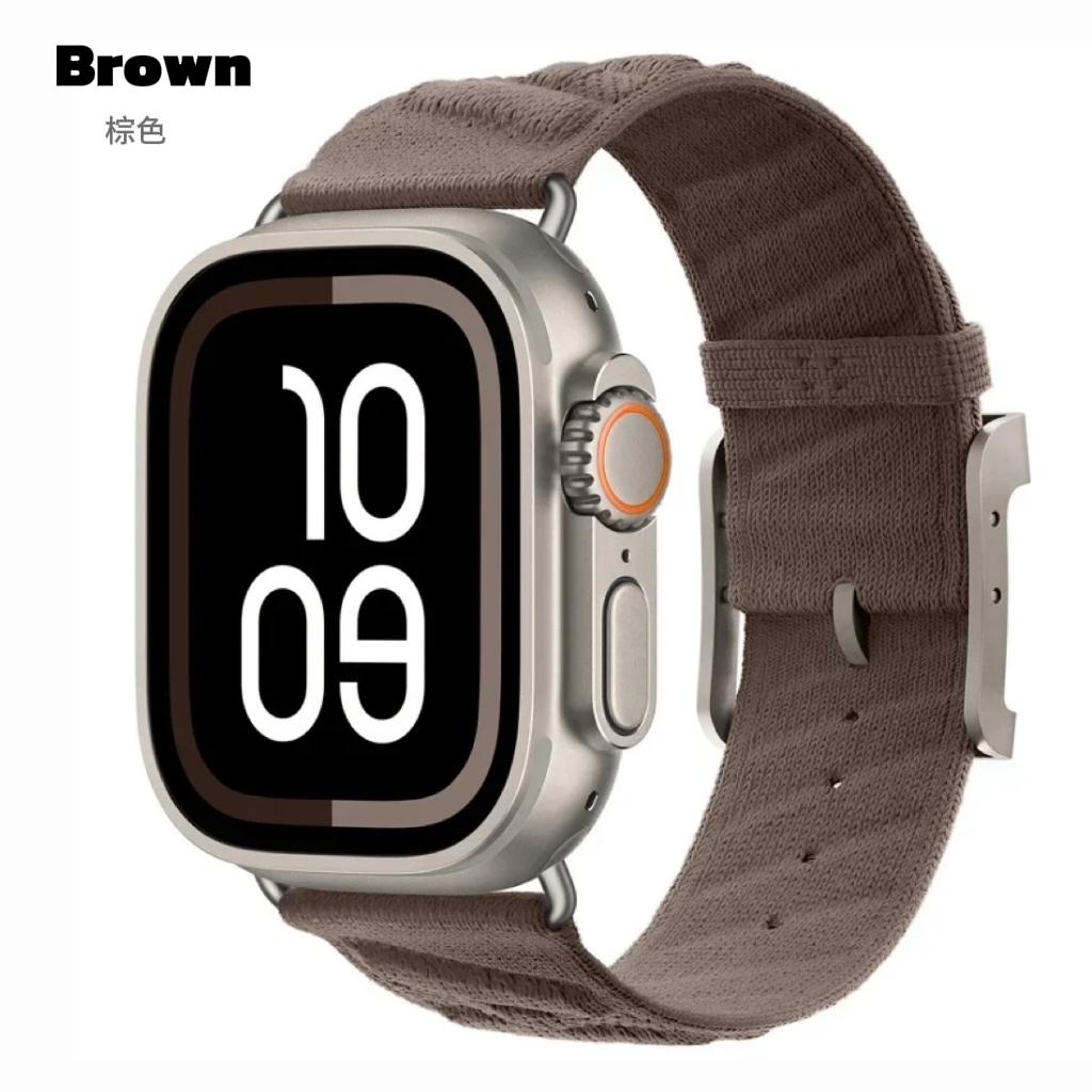 

Нейлоновый спортивный ремешок для Apple Watch 45 мм 44 мм 49 мм 46 мм 38 40 41 42 мм для iwatch Series 10 9 8 7 6 SE Ultra 2/1 ремешок на запястье Series10 46mm коричневый
