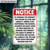 2D Flat, 1pc Notice Aluminium Sign "Enter At Your Own Risk" - 8"x12" Property Liability Warning Sign, Rustic Home & Business Decor
