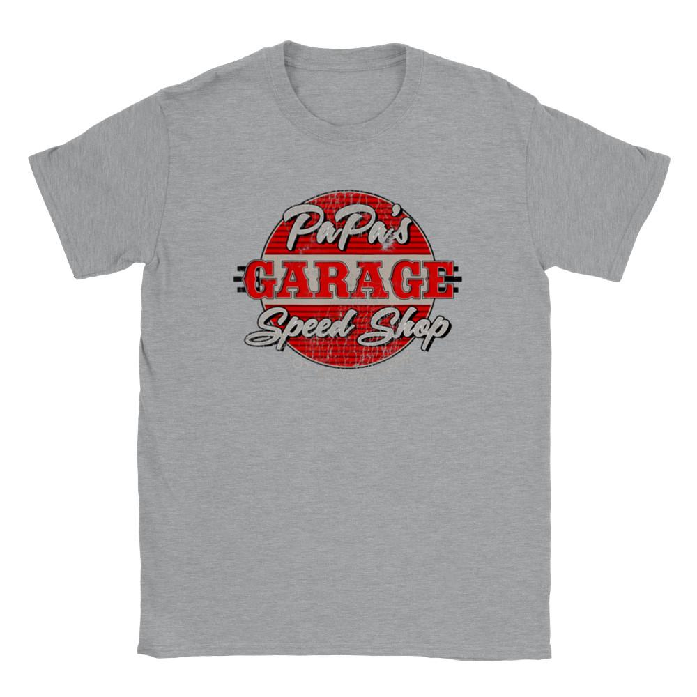 Papa s Garage - Hot Rods and More - Classic Unisex Crewneck T-shirt Unisex T-Shirt S