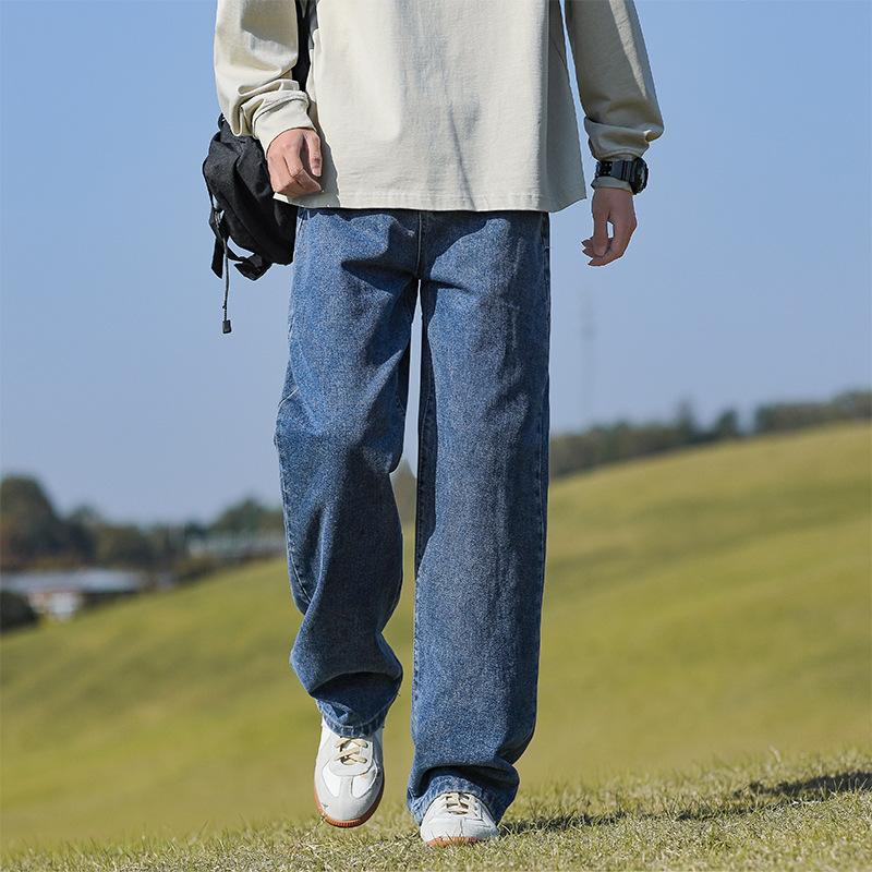 Černé džíny Pánské Letní Nové Ležérní Kalhoty Všestranné Volné Rovné Kalhoty