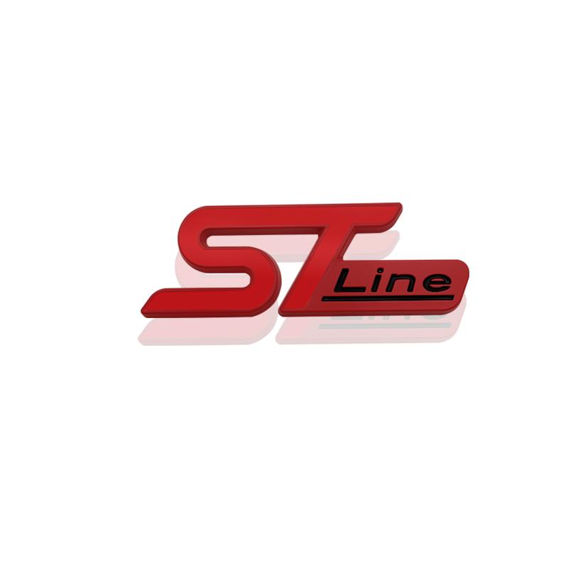ST LINE ženklelio grotelių logotipas 3D metalo emblemos lipdukų priedai, skirti ST Fiesta Focus Kuga Mondeo Ecosport ir kt.