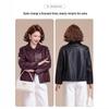 2026 Stylish Plus Size Leather Jacket for Middle-Aged & Elderly Women - Spring/Fall Casual Wear