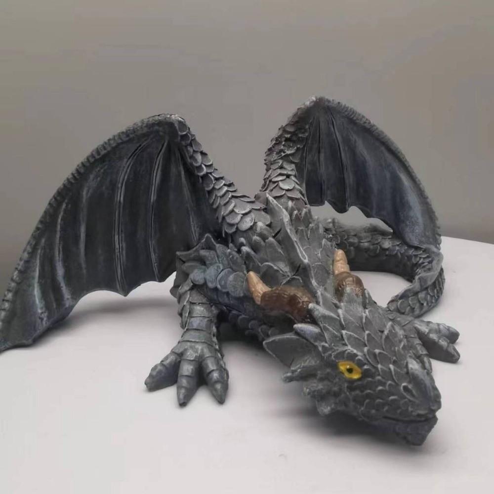 Gothic Black Dragon Sculpture Resin Dragon Decoration Dragon Ornaments  Desk Statue