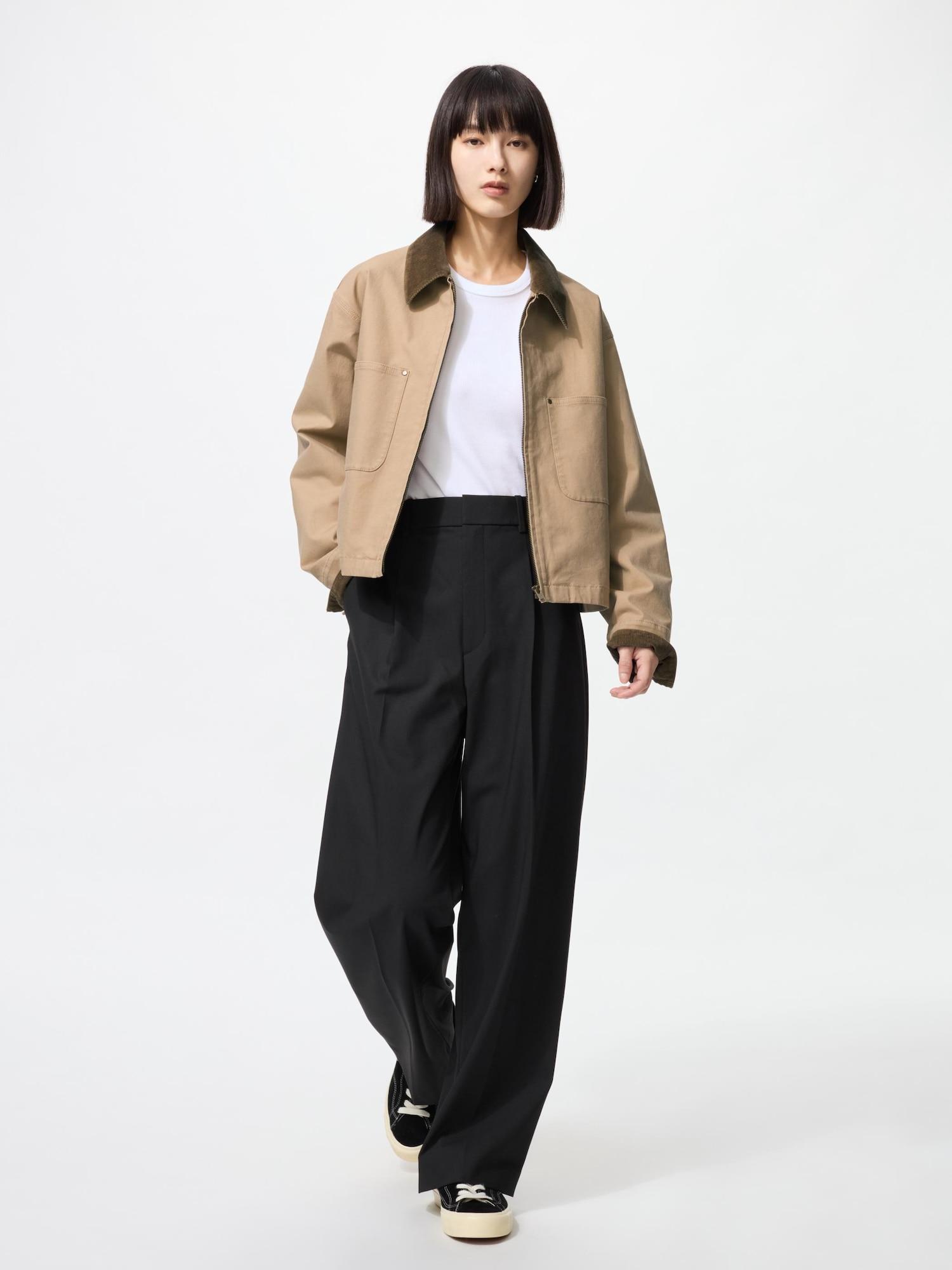

Uniqlo Japan Tuck Wide Pants One Tuck Стандартная длина 69 71 см 09 BLACK/XS