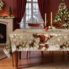 Christmas Retro Round Tablecloth, Santa Elk Table Cloth, Dining Room Decorative Cloth Rectangular Tablecloth
