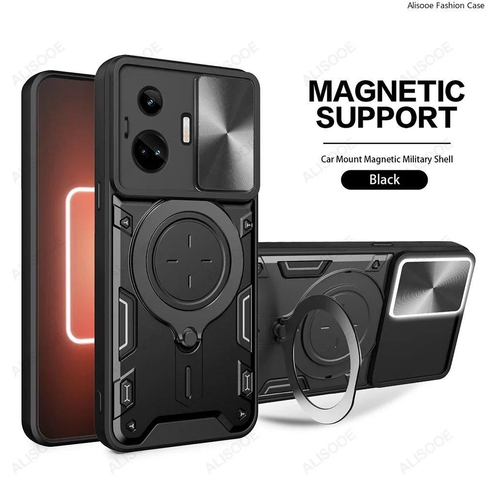Funda for Realme GT Neo 5 Case Slide Camera Lens Magnetic Stand Protection Cover for OPPO Realme GT Neo 5 Capa