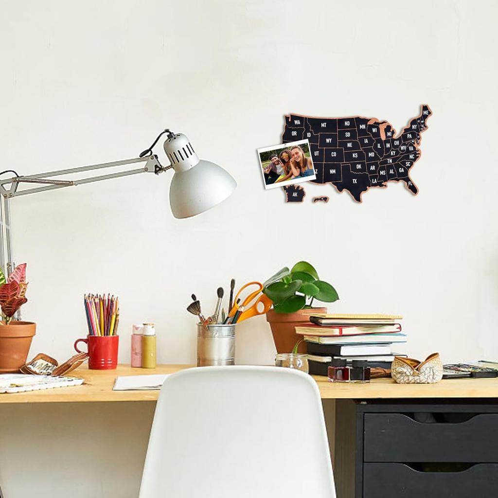 YCCYYCCY Frameless Cork Board Map of The United State, 14" X 11" Bulletin Boards for Walls, Travel Tracker Map for Office, School and Home