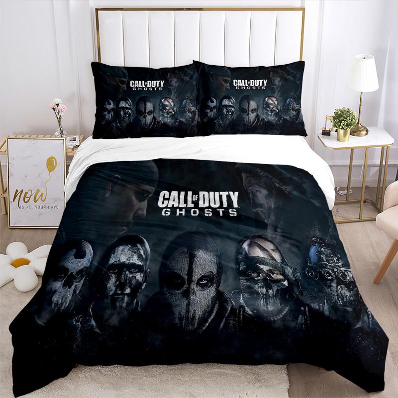 Ghosts Call Duty Modern Warfare Print 3Pcs Bedding Setduvet Cover With 2 Bedropillowcase Home Birthday Gift