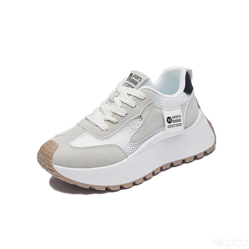 Fashion Women summer thin Lightweight breathable Mesh anti slip height increasing shoes Thick soled new fashionable versatile shoes