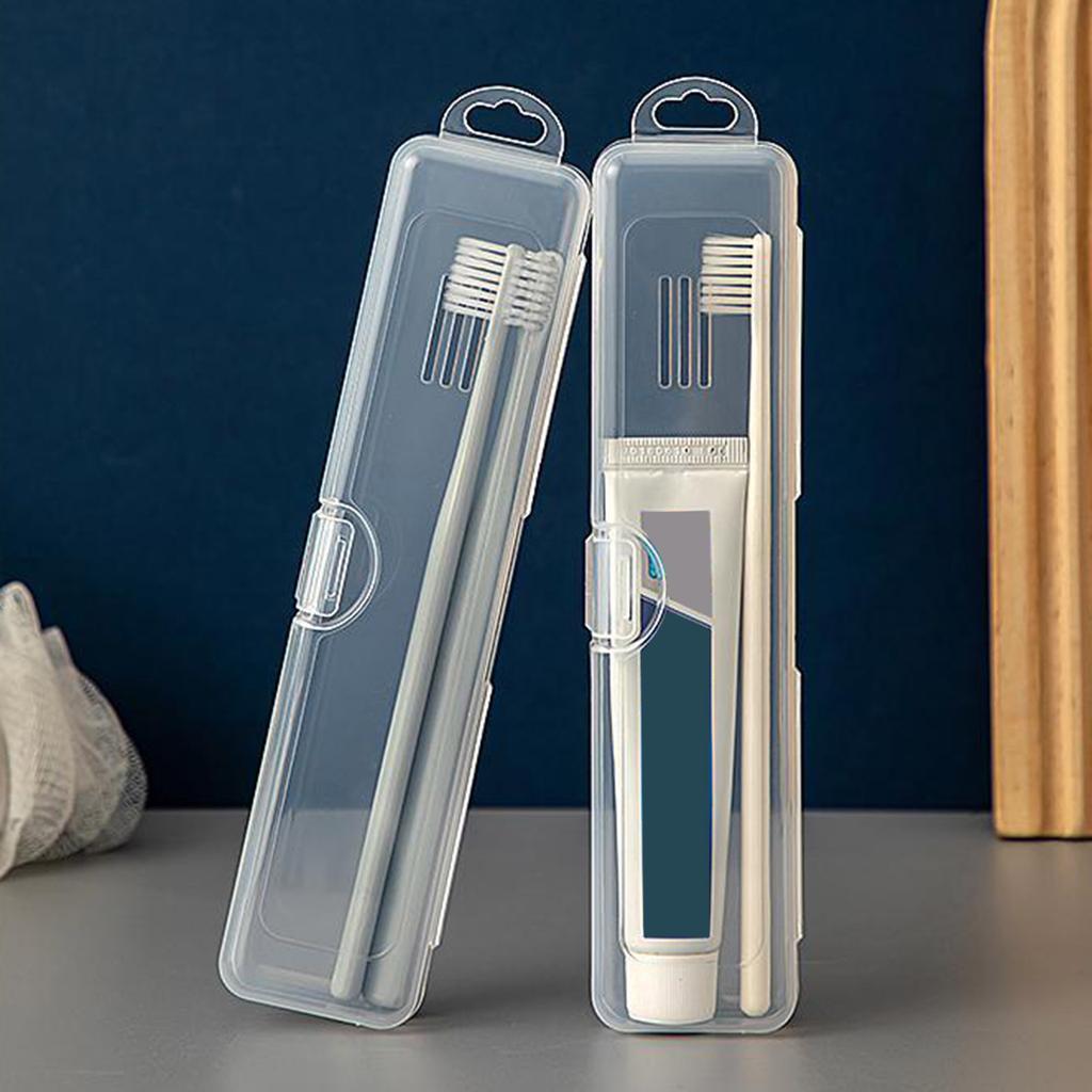Multifunctional Travel Toothbrush Holder Clear Plastic Cosmetic Organizers Portable Storage Case for Bathroom Use