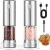Adjustable Coarseness Electric Salt and Pepper Grinder Set USB Rechargeable Large Capacity Auto Grinders