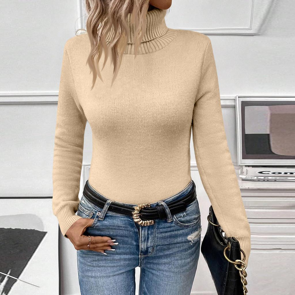 Women's Casual Knitted Sweater Solid Color Casual Loose Sweater