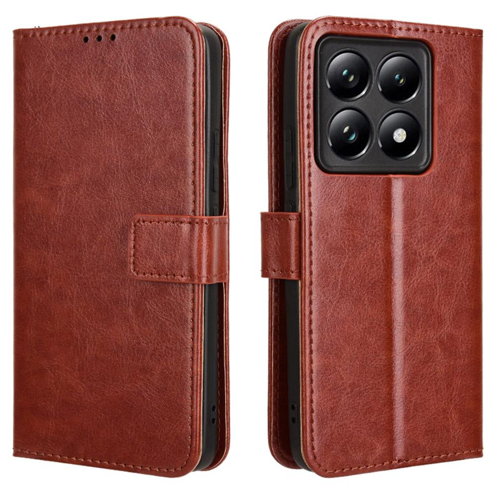 For Xiaomi 14T Pro Case Crazy Horse Texture PU Leather Phone Wallet Cover