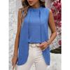 Sleeveless Women Loose Irregular Shirts Elegant Fashion Summer Blouse Solid Color Sweet Simple Office Long Tops Streetwear Casual Simple Clothing