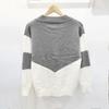 Women's Fashion Casual Solid Patchwork Color V-Neck Long-sleeved Sweater Pullover Tops