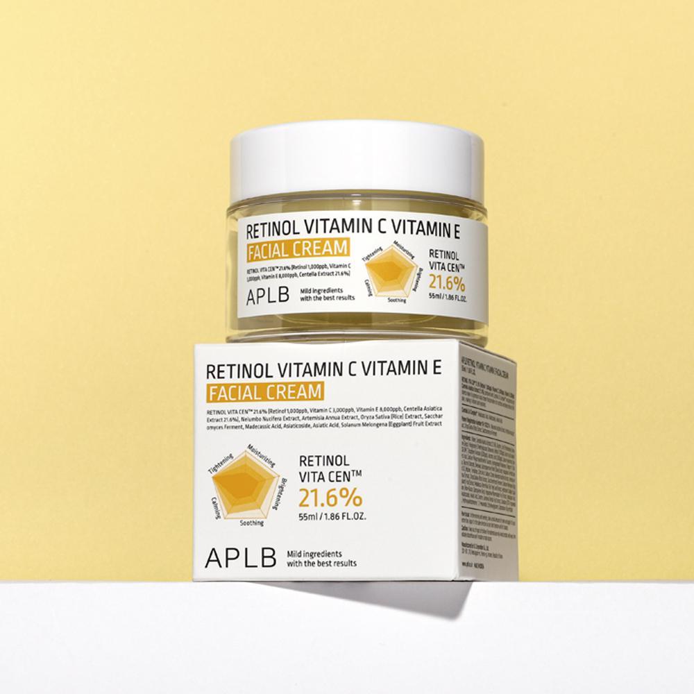 APLB Retinol Vitamin C Vitamin E Facial Cream 55ml - Brightening Nourishing, Korean