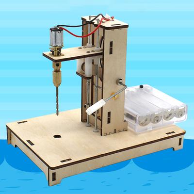Mini Taladro de Escritorio Estudiantes Ciencia y Tecnología Pequeña Producción Invención DIY Herramientas Modelo Perforación Tablero de Madera