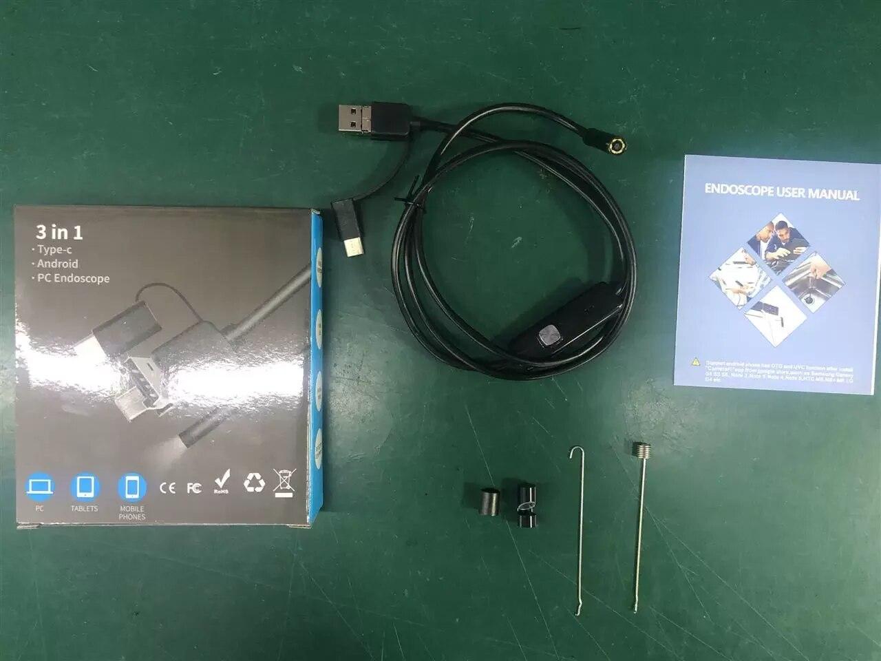 

8LED 1200P эндоскопическая камера с подсветкой 3.5/5/10m тонкий бороскоп диммер Type-C IOS водонепроницаемая камера для ремонта автомобиля 5m