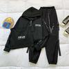Cargo Pants Women's Suit  Loose Hooded Sports Cardigan + Vest + Pant Three-piece Chain Letter Printing Set