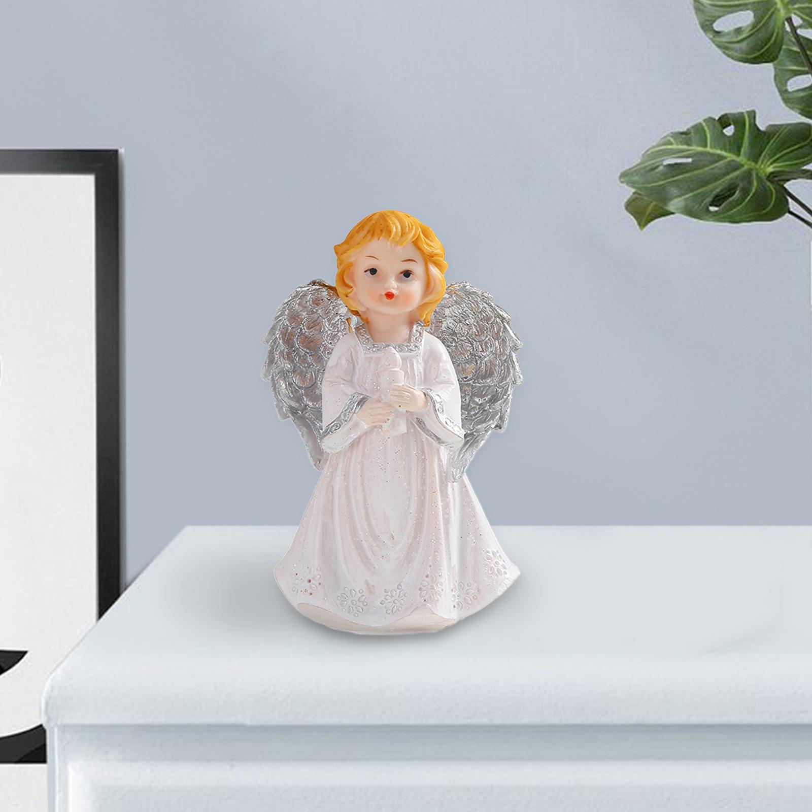 

Angel Figurine Adorable Cute Collectible Resin Decorative Tabletop Ornament for Centerpiece Bookshelf Office Fireplace Gift
