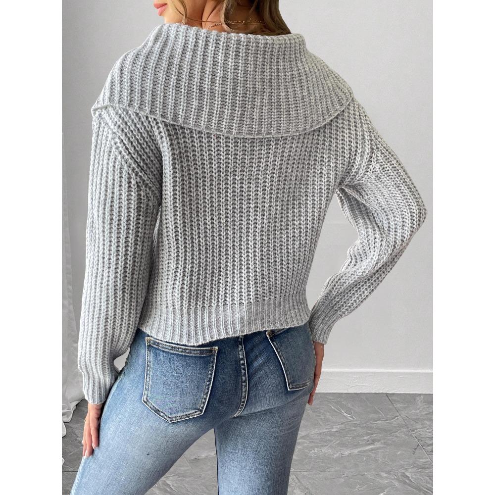 Women’s Cropped Top: Woven Knitwear, Autumn/Winter, Large Lapel, Bow Detail, Patchwork Pullover
