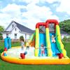 Commercial Double Lane Inflatable  Water Slide Bouncer Combo Bounce House with Water Pool,Trampoline,Shooting Net,Basket,Climb