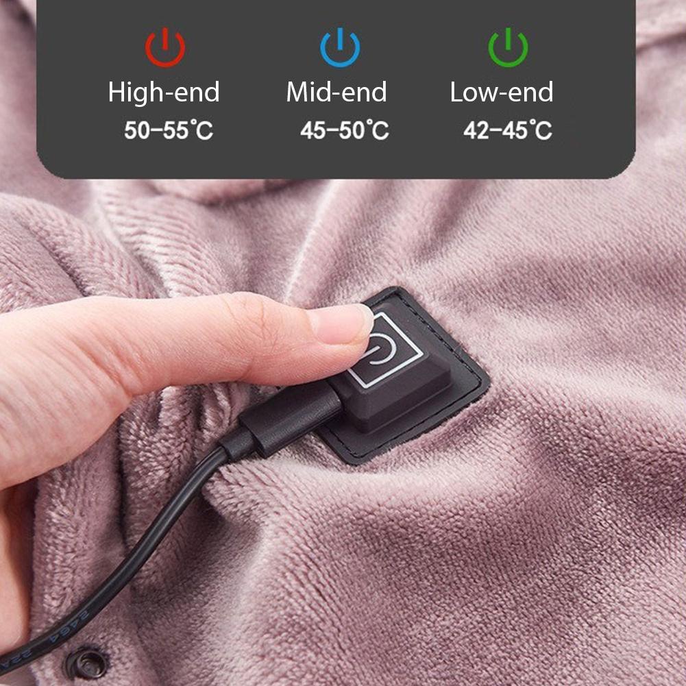 USB Charging Electric Flannel Heating Blanket 5V Single Office Warmer Detachable Cover Machine Washable Power Bank Compatible