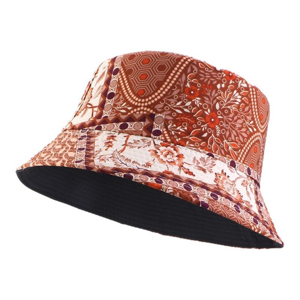 Reversible Brushed Printed Hat Printed Sun Cap Unisex Design Bucket Hat  Outdoor Travel