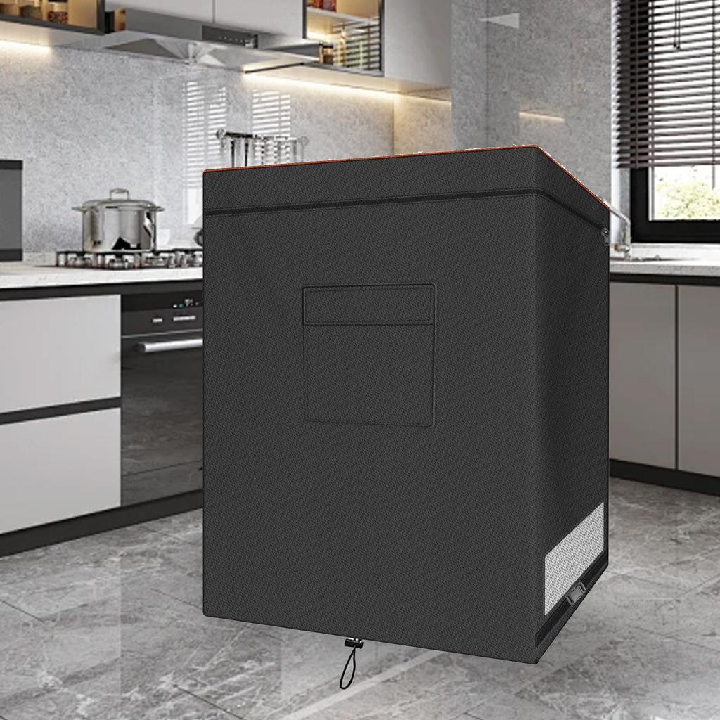 Chest Freezer Cover Oxford Protective Outdoor Indoor Refrigerator Dust Cover with Zipper Fits 5.0 Cubic Feet Deep Freezer 28.0x23.0x34.0in