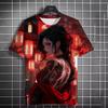 Tattooed girl pattern t-shirt cartoon 3d print oversized sports shirt top