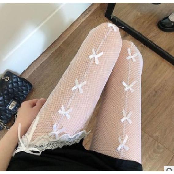 

Черные сексуальные ажурные чулки с бантом для женщин, модные сетчатые чулки в линейную сетку для девушек в темном стиле, чулки jk Average Size