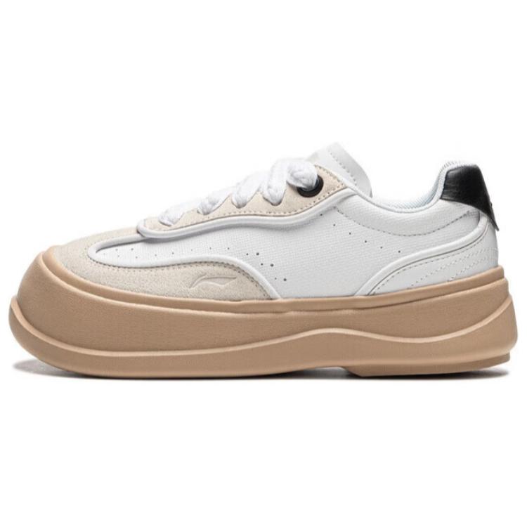 

new LiNing Honey Platform Anti-Slip Wear-Resistant Low-Top Casual Shoes Women s White Beige Black 36