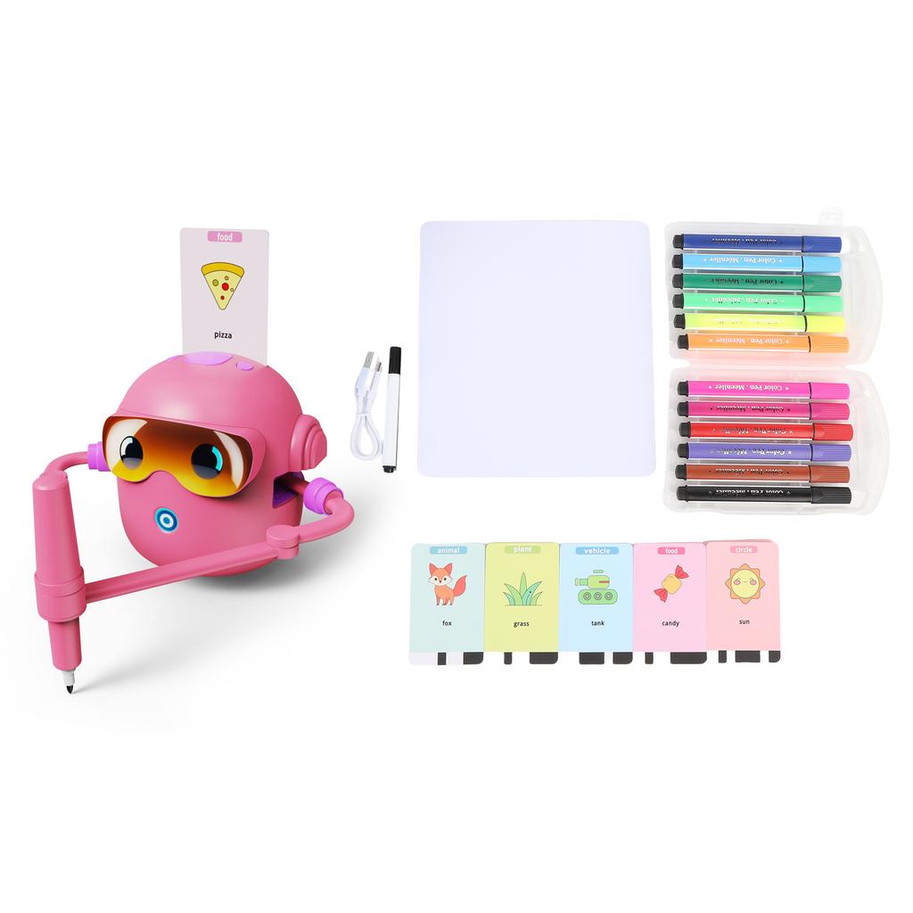 Drawing Robot Early Educational Automatic Painting Learning Toy with 100 Cards and Color Pens for Kids