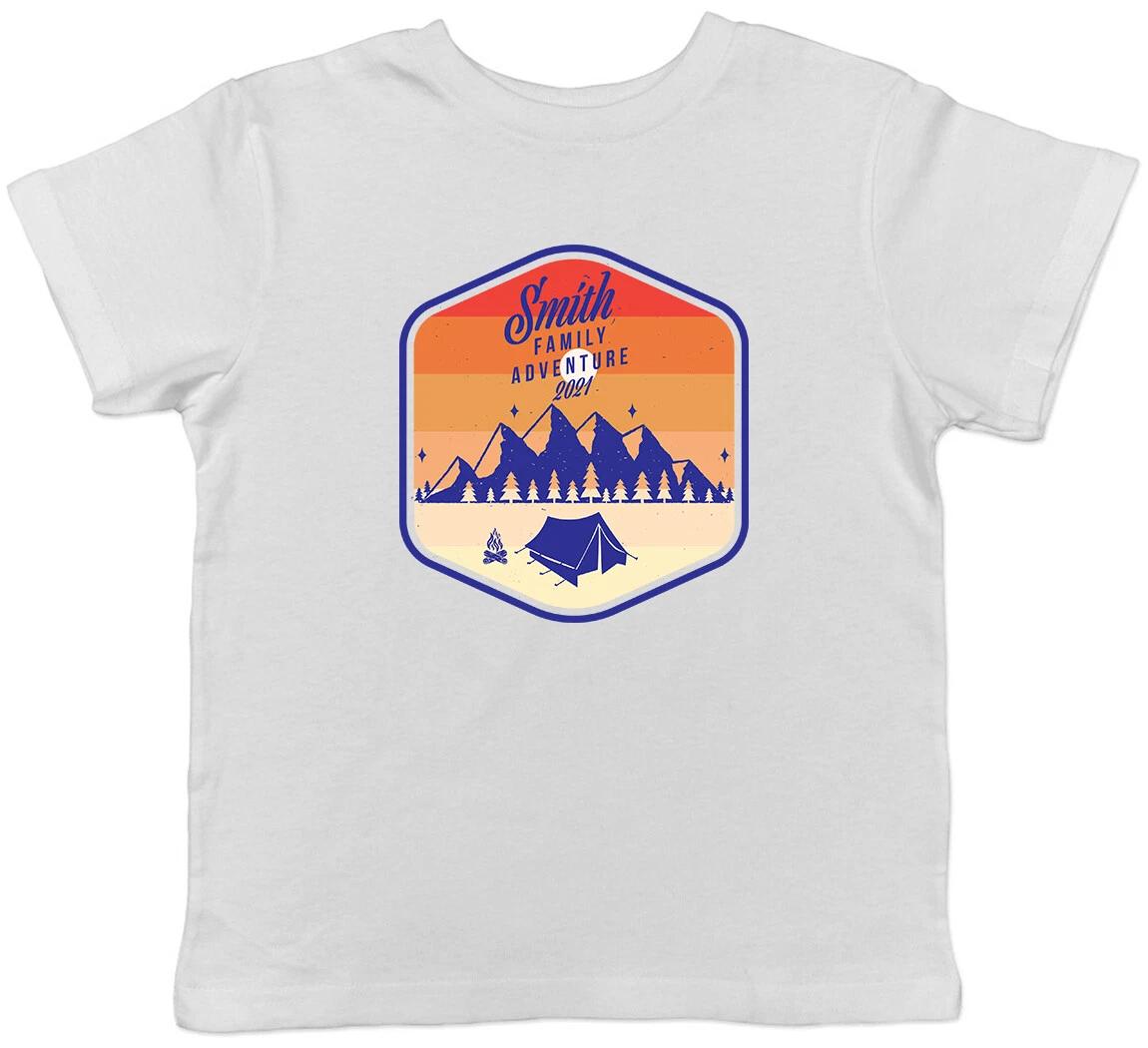 Personalised Family Adventure Camping Childrens Kids T-Shirt Boys Girls 160