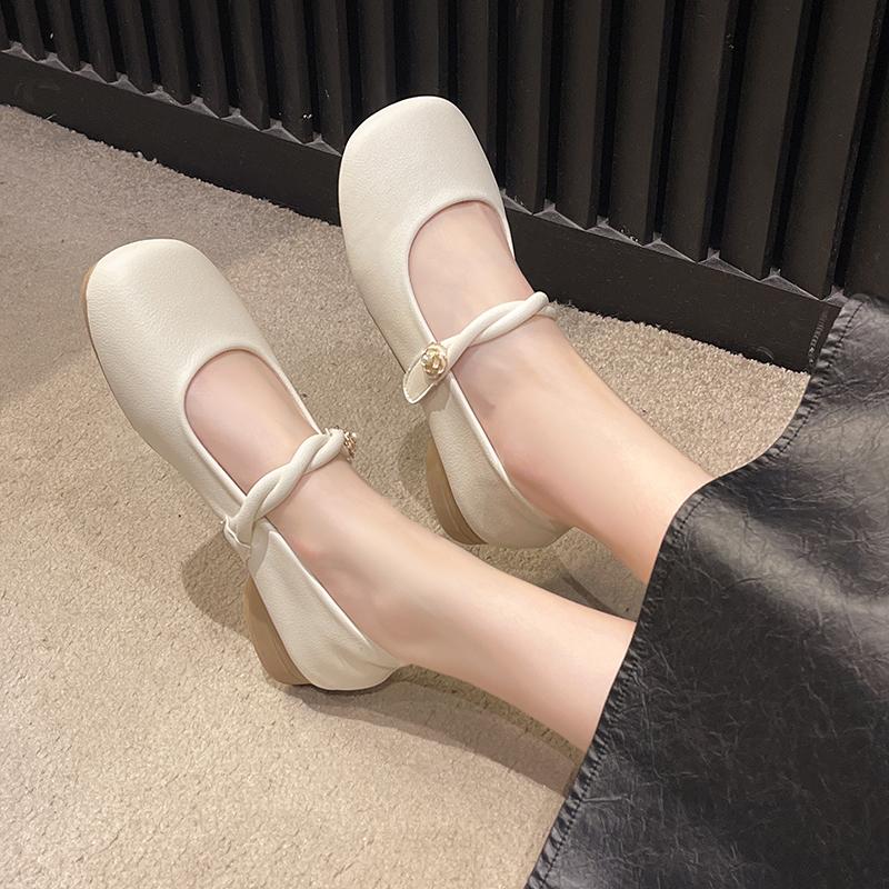 fashion 2024 Shoes Woman Casual Female Sneakers Soft All-Match Shallow Mouth Flats Round Toe New Moccasin Grandma Summer Dress Mary Jane