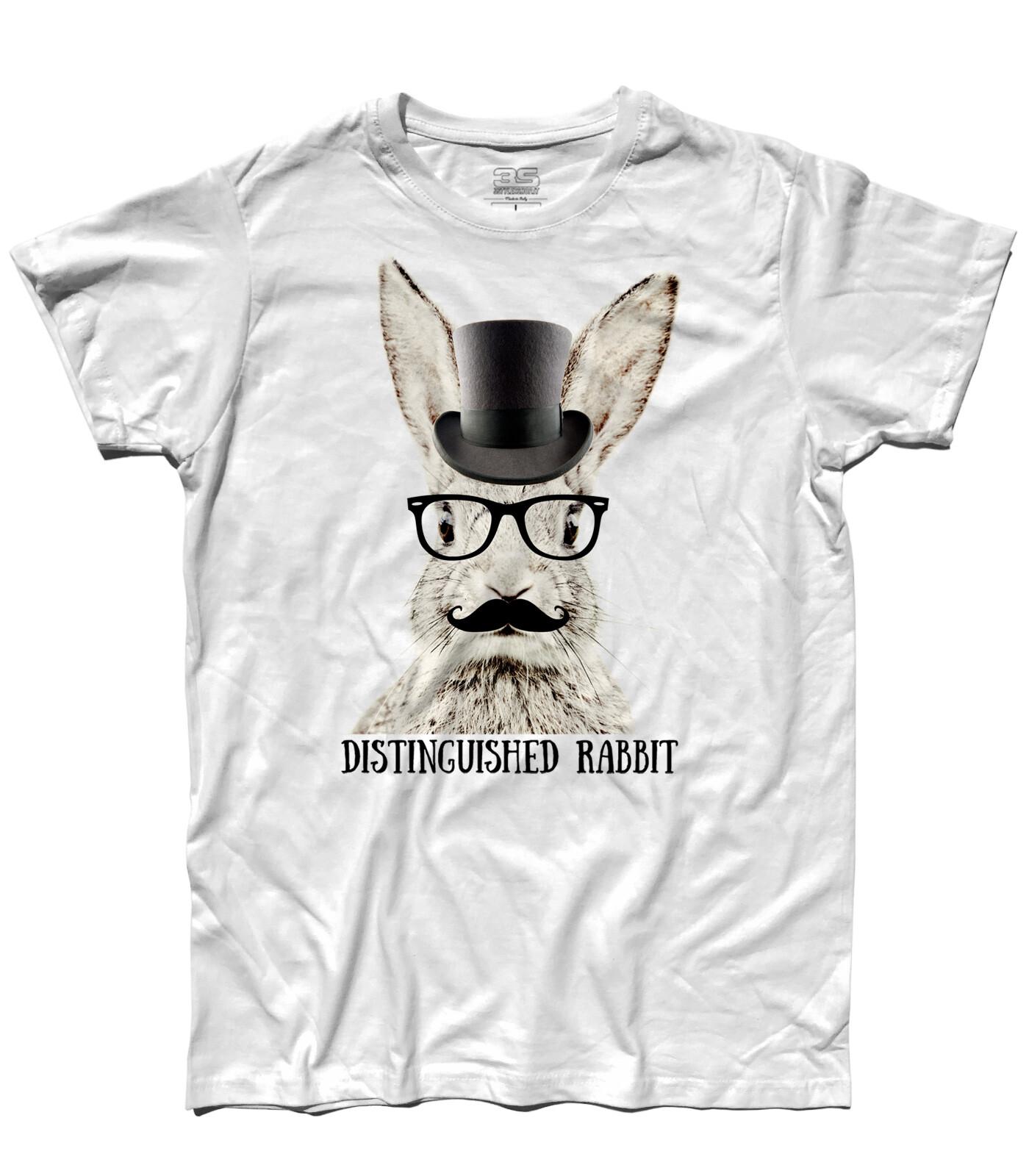 T-Shirt Distinguished Rabbit Lapin Lunettes Cylindre Moustache Unisex T-Shirt S