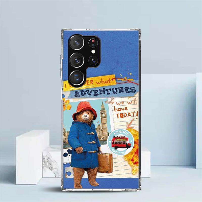 Cute P-PaddingtonS Bear Soft Cover for Samsung Galaxy S25 Edge S26 S24 S23 Ultra Phone Case S22 S21 Plus S20 FE Print Pattern Sh