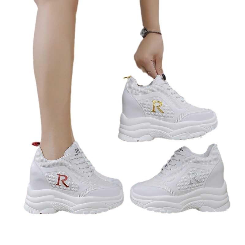 Factory dad shoes women's shoes 2025 new summer mesh breathable sports shoes college style casual white shoes