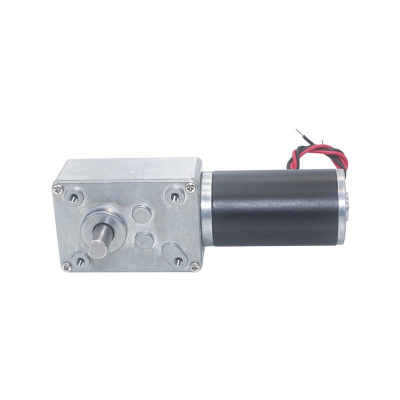DC12V 24V Powerful Torque Gearmotor Metal Turbo Worm Gearbox Type-D Shaft Reversed Low Speed 70kg.cm Self-Lock Worm Gear Motor