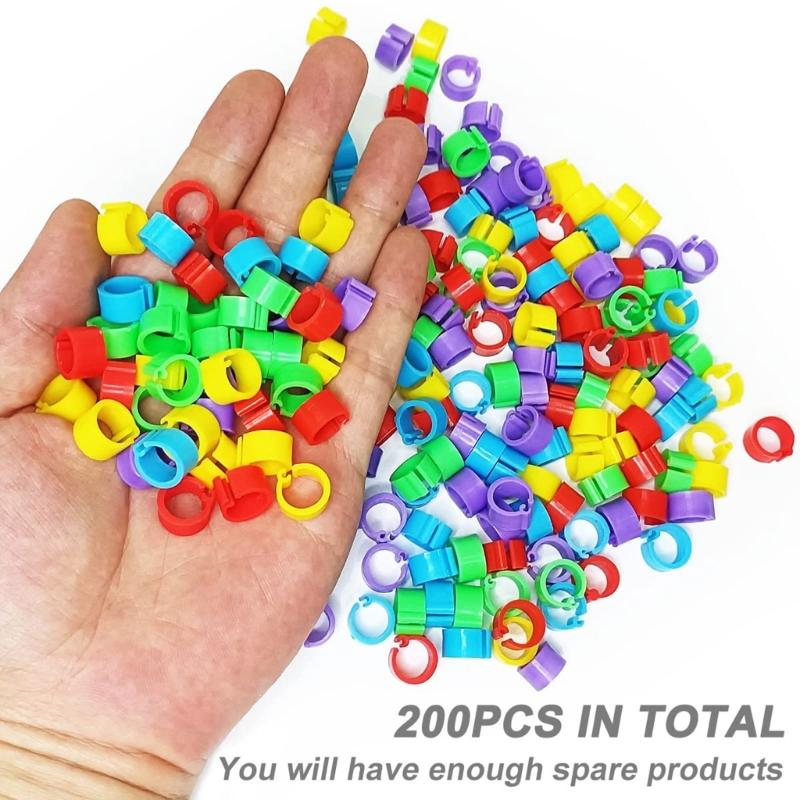200x Bird Leg Rings for Small Poultry Chicken for Lovebirds Quail Small Poultry