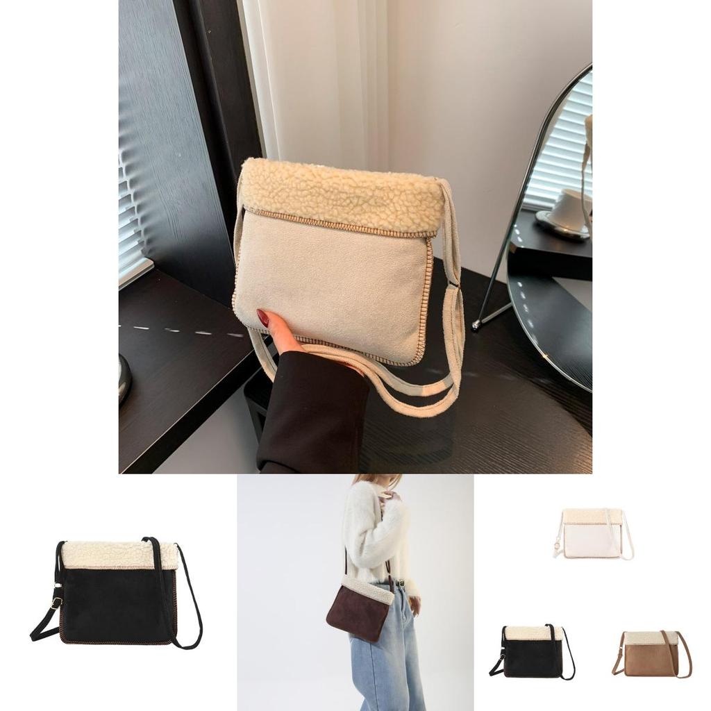 Wholesale Fashion Plush Flipped Shoulder Messenger Bag Women 2023 Winter New Casual Trendy Versatile Small Square Bag