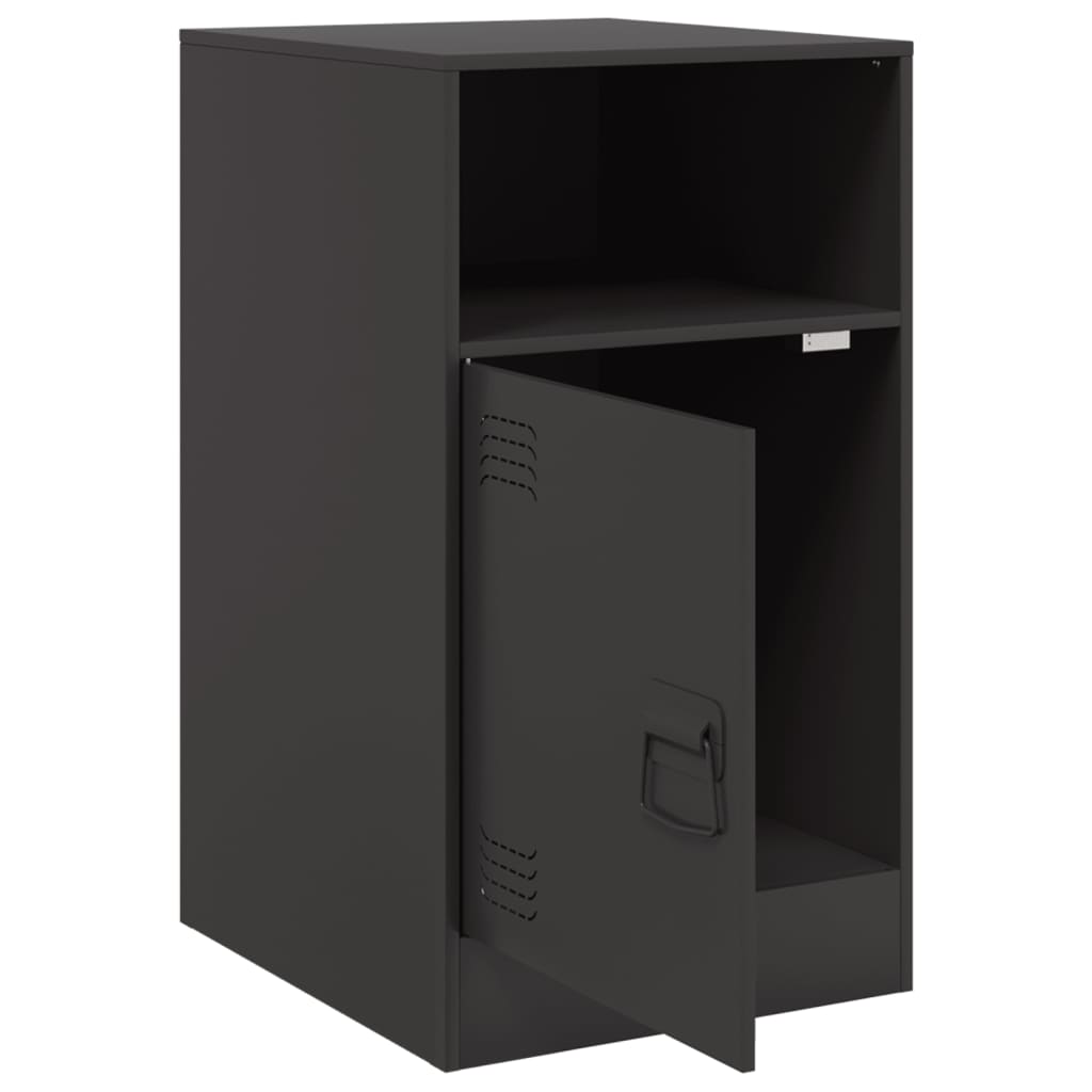Nightstand Black 34.5 X 39 X 62 Cm Steel